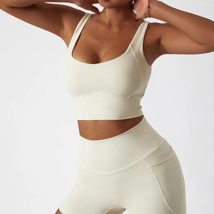 Fitshape Sport-BH - Cream apricot Vorderansicht