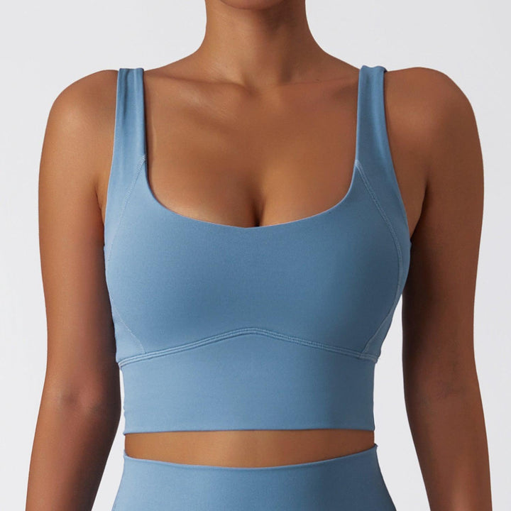 Fitshape Sport-BH - CornflowerBlue Vorderansicht Close-Up