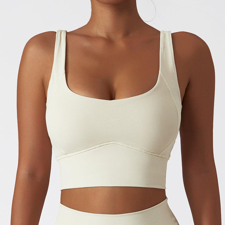 Fitshape Sport-BH - Cream apricot Vorderansicht Close-Up