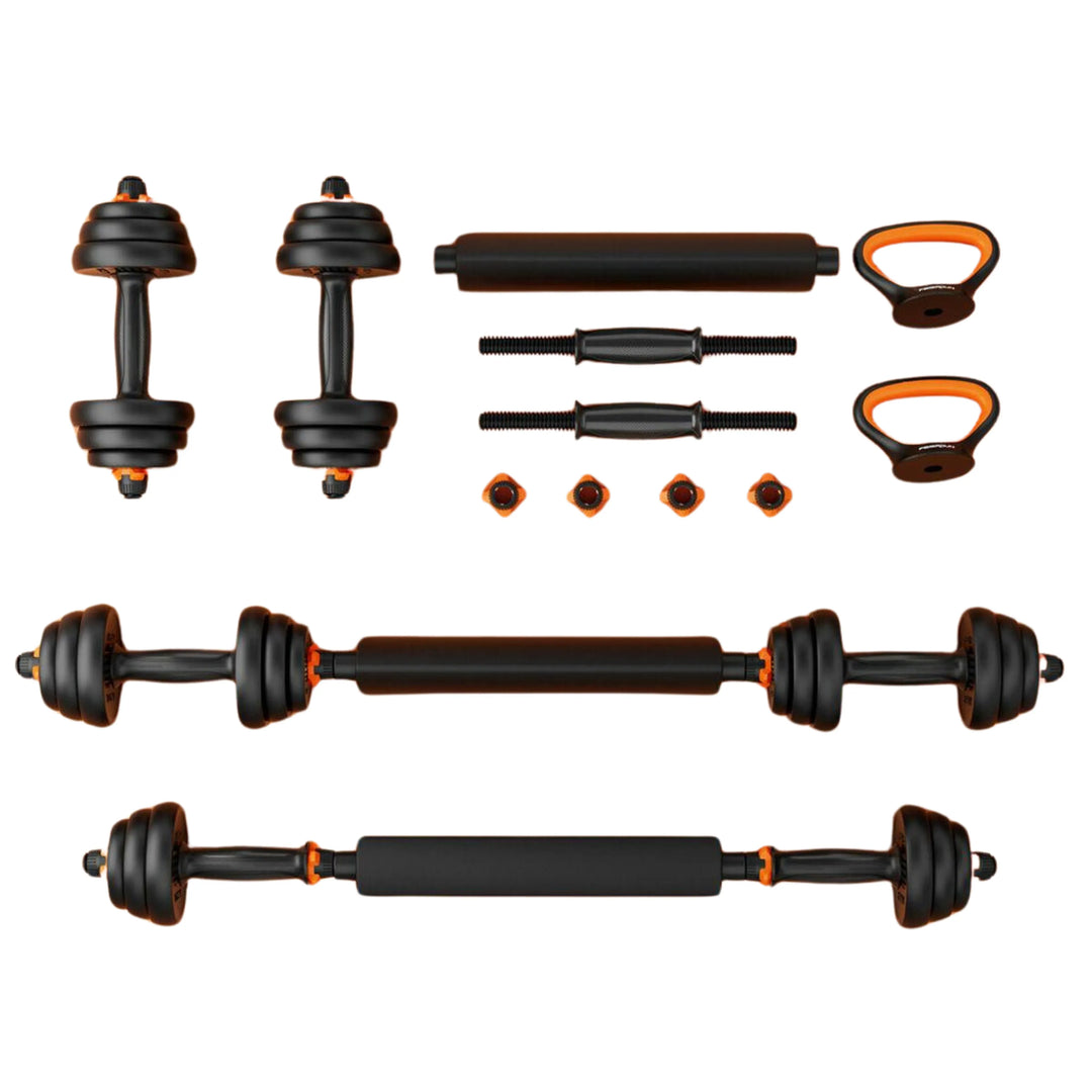 Anpassbares Hantelset 40 Kg - Set Vogelperspektive