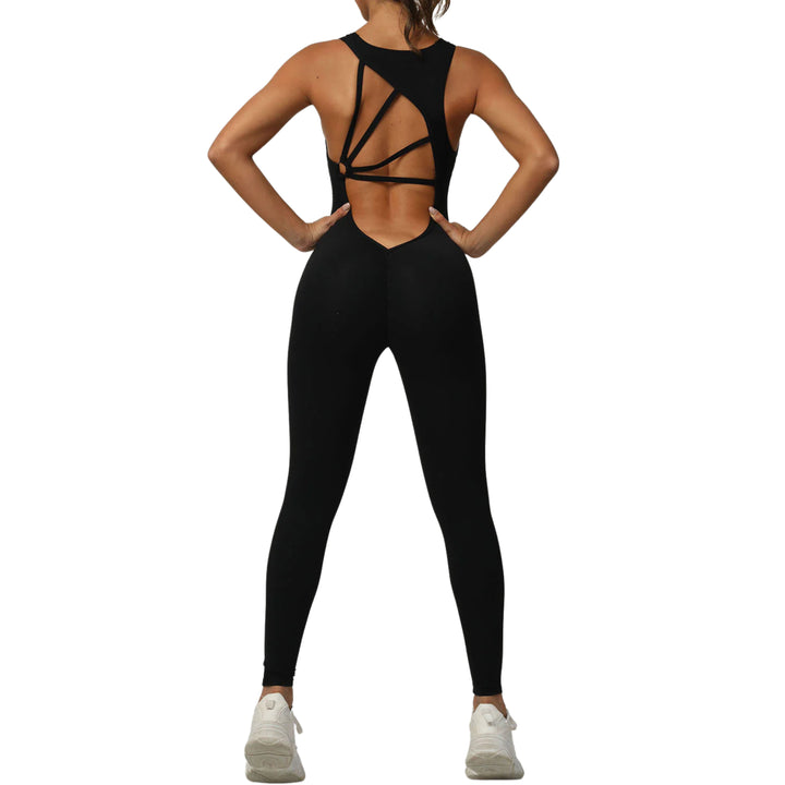 Rückenfreier Jumpsuit - Black Rückansicht