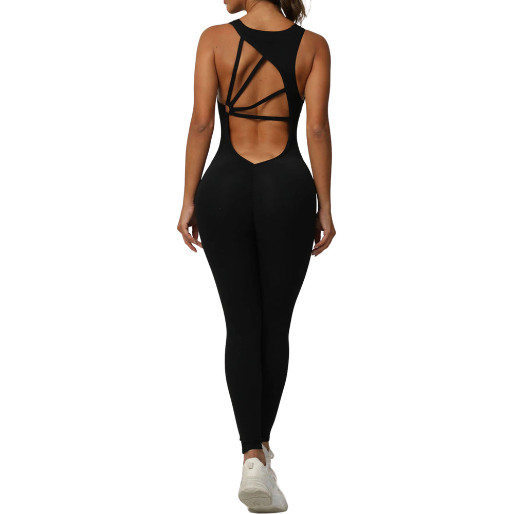 Rückenfreier Jumpsuit - Black Rückansicht