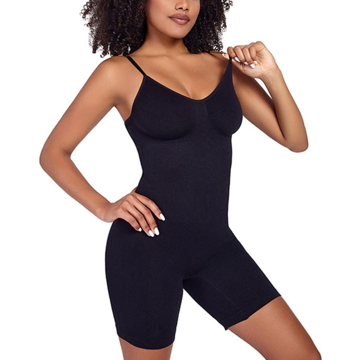 Bodysuit Shapewear Hosen Design - Black Vorderansicht 2