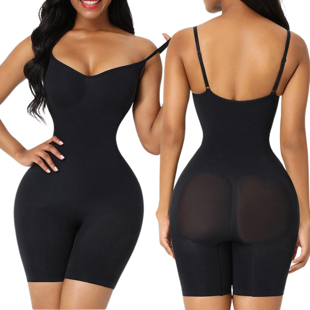 Bodysuit Shapewear Hosen Design - Black Vorder und Rückansicht