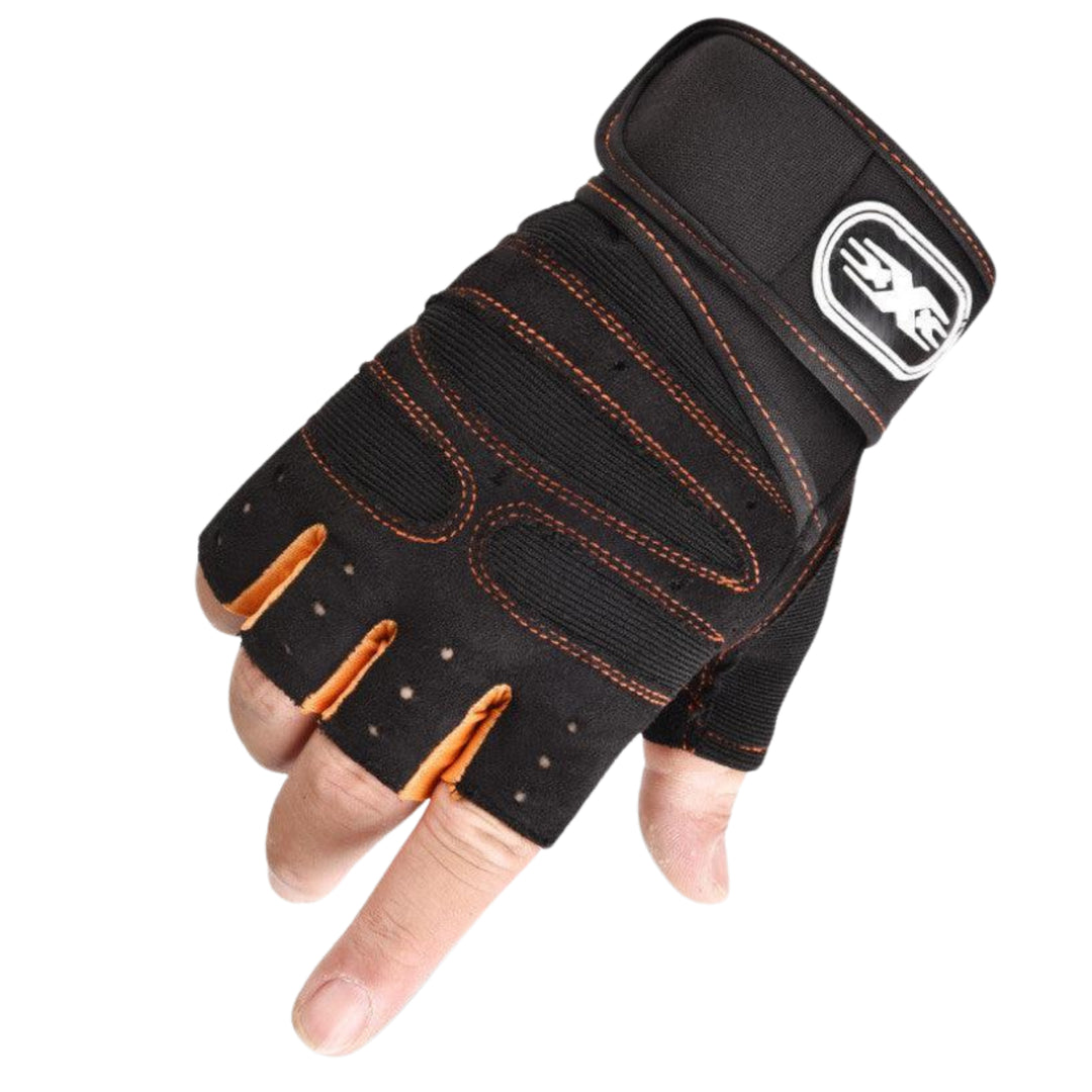 Fitness Handschuhe mit Handgelenkstütze –  Orange