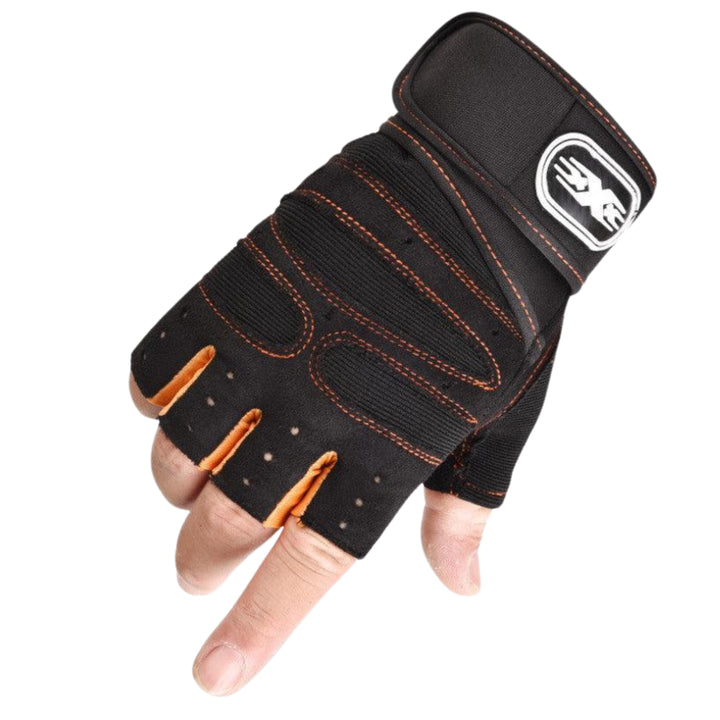 Fitness Handschuhe mit Handgelenkstütze –  Orange