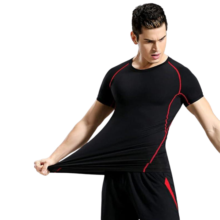 Funktionsshirt Herren - Sport T-Shirt kurz - Red Vorderansicht