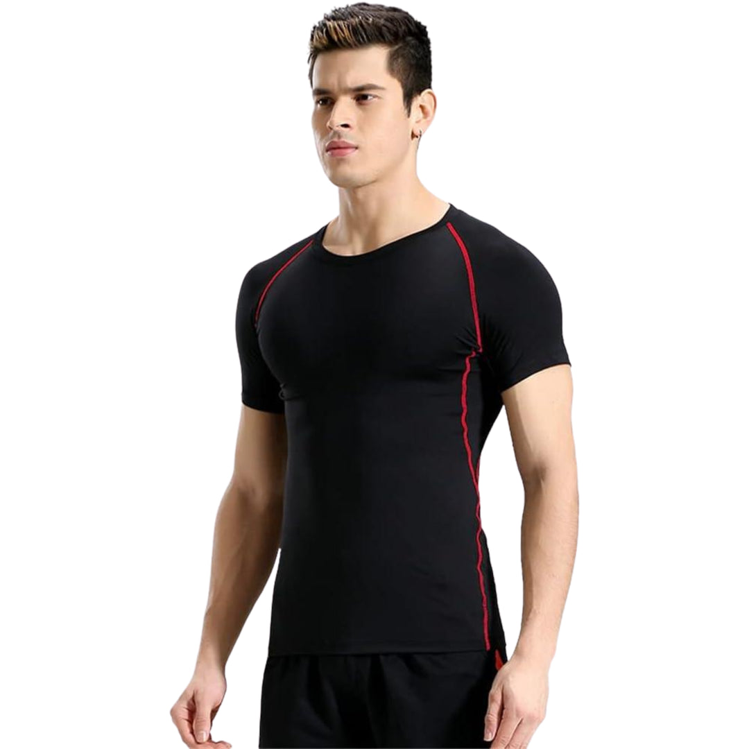 Funktionsshirt Herren - Sport T-Shirt kurz - Red Seitenansicht