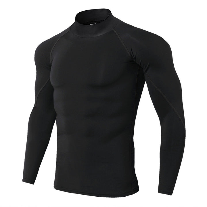 Funktionsshirt Herren - Sport T-Shirt lang - Black Vorderansicht