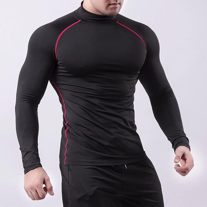 Funktionsshirt Herren - Sport T-Shirt lang - Red Vorderansicht