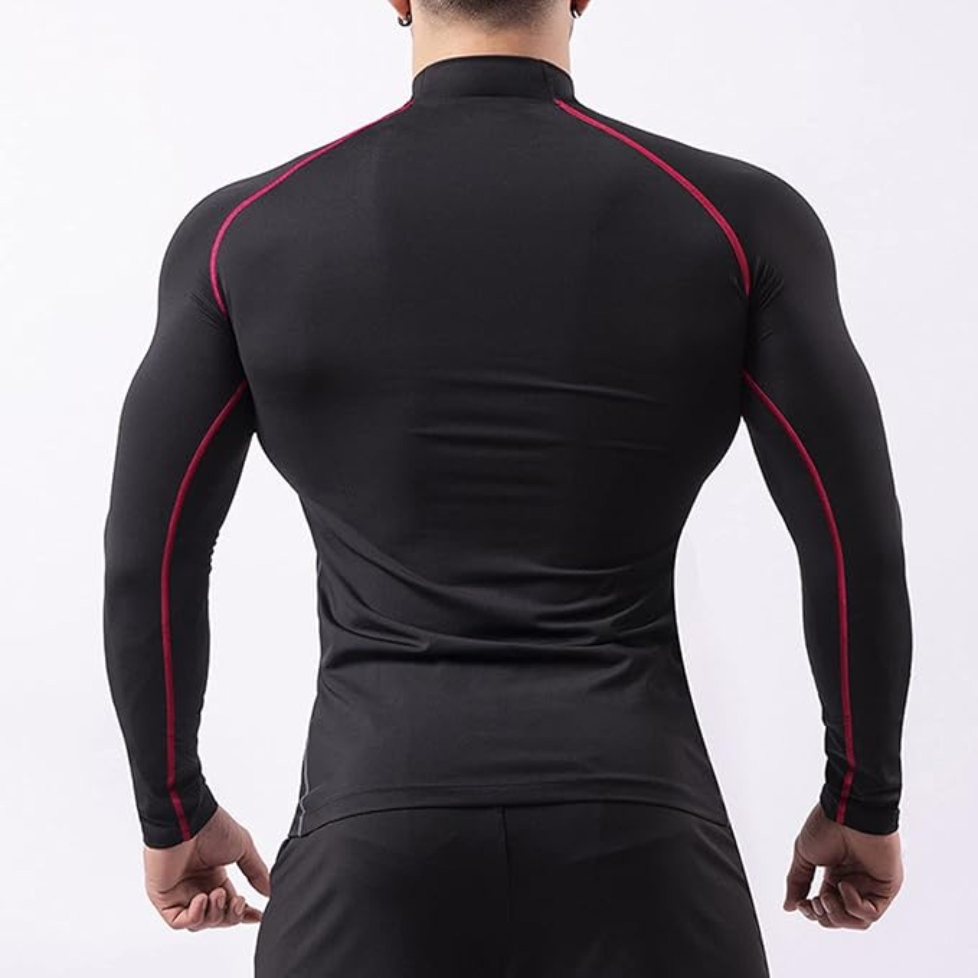 Funktionsshirt Herren - Sport T-Shirt lang - Red Rückansicht