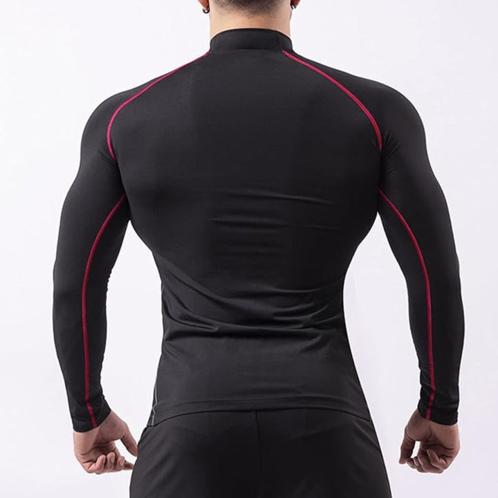 Funktionsshirt Herren - Sport T-Shirt lang - Red Rückansicht