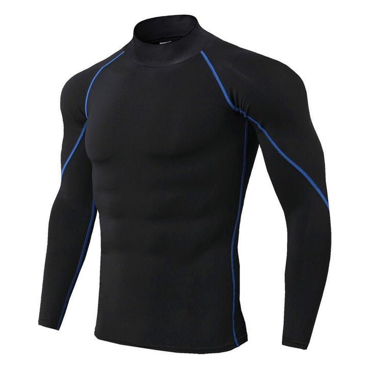 Funktionsshirt Herren - Sport T-Shirt lang - Blue Vorderansicht