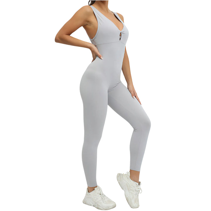 Rückenfreier Jumpsuit - LightGrey Seitenansicht
