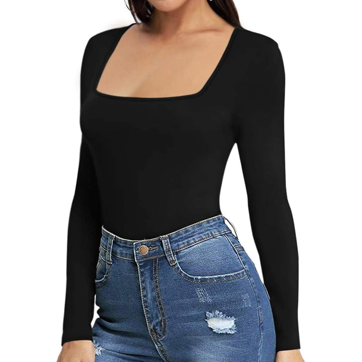 Longsleeve Bodysuit Shapewear - Black Vorderansicht Close-Up