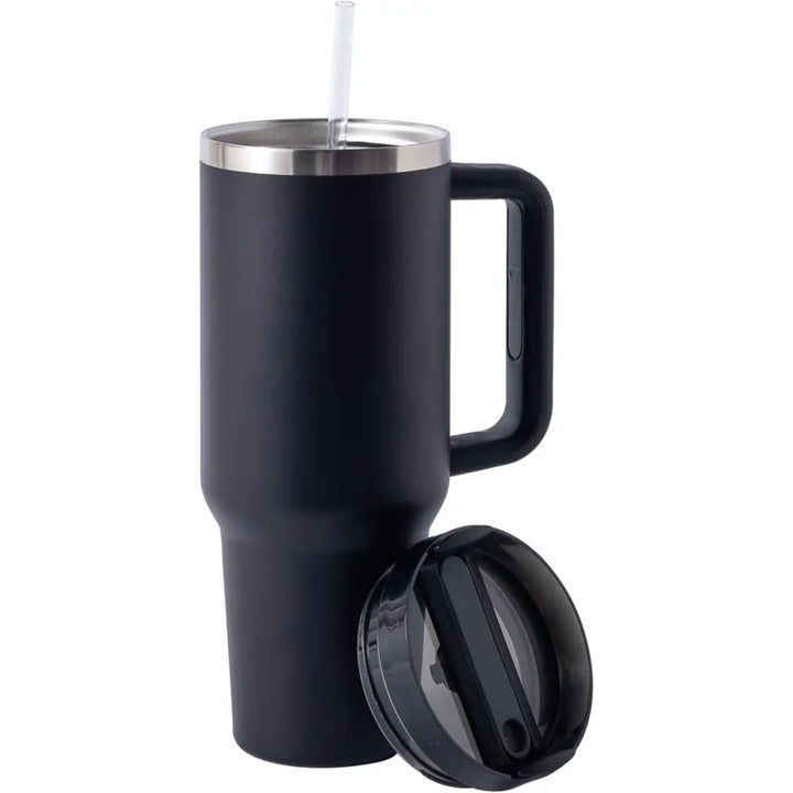 Thermoflasche - Edelstahl - Black Deckel ausgebaut