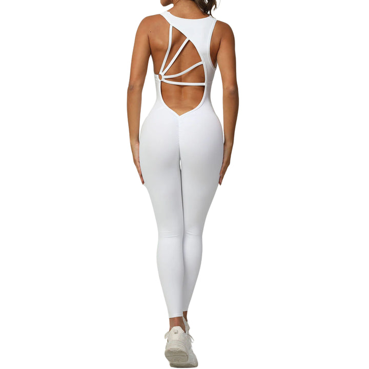 Rückenfreier Jumpsuit - White Rückansicht